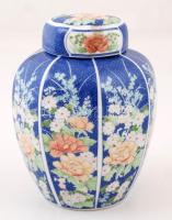 Echo váza, matricás, jelzett, hibátlan, fedővel m:14 cm