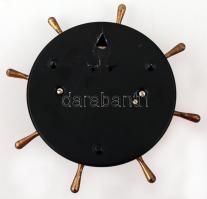 Hajókormányt mintázó holland és francia nyelvű barométer, jó állapotban, d: 11,5 cm