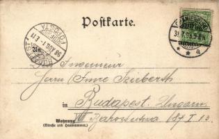 1898 Continental Pneumatic / pneumatic bicycle tires, advertisement; unsigned art postcard (EK)