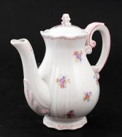 Zsolnay kávés kiöntő, matricás, jelzett, hibátlan, m:17 cm, "Hajek Antal utóda" tá...