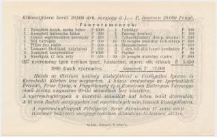 1939. "Ipartestületi Sorsjegy - A Felsőgalla és Vidéke Ipartestület" sorjegye 1P értékben,...