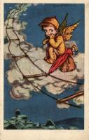 Angel, Art Deco Italian postcard CCM 2513 s: V. Castelli