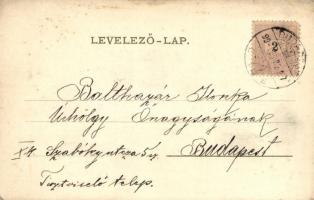 1899 Boldog újévet! / New Year, Art Nouveau greeting card, Hungarian issue (!) s: Raphael Kirchner