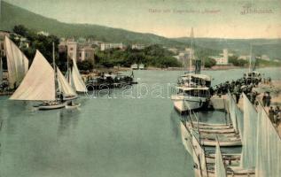 Abbazia, Hafen mit Torpedoboot "Komet" / Port with torpedo boat