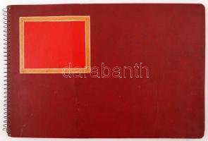 cca 1925-1935 Fotóalbum szépen keretezett családi, közte katonai fotóval, képekkel a József szanatór...