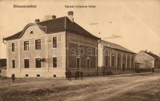 Rimaszombat, Városi villamos telep; kiadja Lévai Izsó / electric plant (EB)