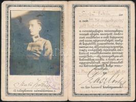 1924 Emléklap a 68. közös gyalogezred volt tartalékos hadnagya részére a szolgálat idején szerzett é...