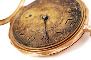 cca 1910 14 K duplafedeles, zsebóra, javításra szoruló szerkezettel, hiányzó óraüvegekkel, Br 56 g /...