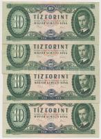 1975. 10Ft (4x) párban sorszámkövetők T:I-,II,III szép papír