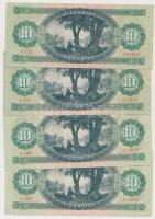 1975. 10Ft (4x) párban sorszámkövetők T:I-,II,III szép papír