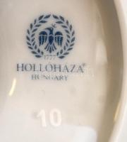 Hollóházi pillangó mintás gyertyatartó és csengő, matricás, jelzett, hibátlan, m:10-15 cm