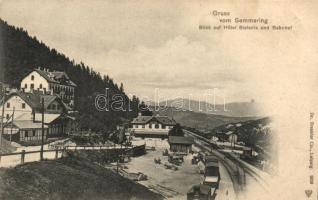 Semmering, Blick auf Hotel Stefanie und Bahnhof / hotel, railway station