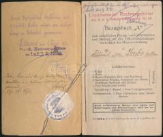 1918 Tüzérségi tiszti ruházati bevásárlási könyv / 1918 Bezugsbuch A zum entgeltlichen Bezuge von Uniformsorten und Material bei den Offiziesbekleidungswerkstätten der Heeresverwaltung...