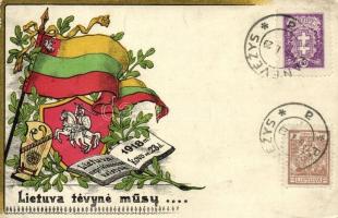 Lithuania, Lithuanian propaganda, flag - 2 postards
