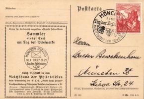 1937 Tag der Briefmarke, Reichsbund der Philatelisten, München / German stamp day, So. Stpl