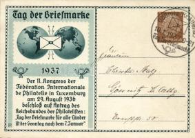 1937 Tag der Briefmarke / German stamp day, So. Stpl