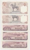 Kambodzsa 1992. 50R (3x) közte két sorszámkövető + Thaiföld 1980. 10B (2x) közeli sorszám T:I,I-
Cam...