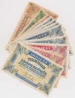 1946. 11db-os vegyes adópengő bankjegy tétel, közte sor- és sorszám nélküliek T:vegyes