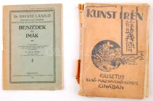 Gáncs Aladár (szerk.): Kunst Irén élete és munkája 1869-1934. Emlékkönyv. Krisztus első magyar női követe Kínában. Budapest, 1935, Ev. és Ref. Külmissziói Bizottság. Viseltes kiadói papír kötésben.