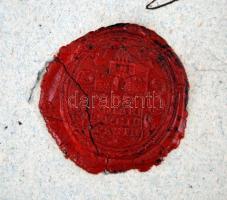 1842 Pest, A pesti tanácsülés jegyzőkönyvének kivonata, szép viaszpecséttel