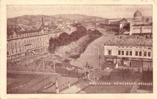 Nagyvárad, Kőrös part, híd, zsinagóga 'Erdély felszabadulásának emlékére.' / river, bridge, synagogue (EK)