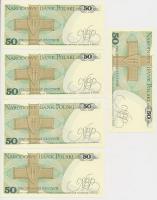 Lengyelország 1988. 50Zl (5x) egy ugrással sorszámkövetők T:I,I-
Poland 1988. 50 Zlotych (5x) sequen...