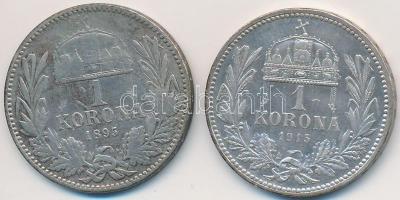 1895-1915. 1K Ag "Ferenc József" (2x) T:2,2-,3