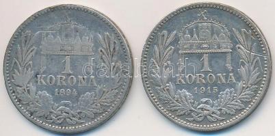 1894-1915. 1K Ag "Ferenc József" (2x) T:2,2-,3