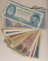 60db vegyes fillér, korona, pengő, forint bankjegy T:vegyes