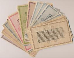 1946. 45db-os vegyes adópengő, közte fordított címeres, és több sorozat- és sorszám nélküli T:vegyes