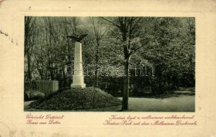 Detta, Kratzer liget, milleniumi emlékszobor / park, statue (EB)