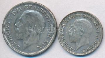 Nagy-Britannia 1929. 1Sh Ag + 1936. 6p Ag "V. György" T:2,2-
Great Britain 1929. 1 Shillin...
