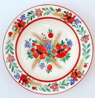 Józsa János korondi falitányér, kézzel festett, jelzett, hibátlan, d:22 cm