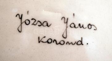 Józsa János korondi falitányér, kézzel festett, jelzett, hibátlan, d:22 cm