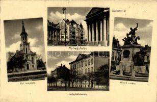 Nyíregyháza, Református templom, Leánykálvineum, Hősök szobra, Széchenyi út (fa)