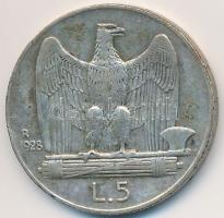 Olaszország 1928R 5L Ag "III. Viktor Emanuel" T:2-
Italy 1928R 5 Lire Ag "Vittorio Em...