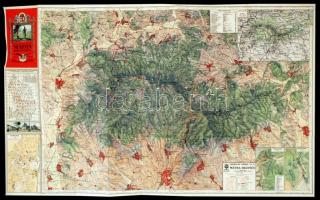 cca 1920-30 Mátra Hegység, Kirándulok térképe:6/a, M. Kir. Állami Térképészet, 1:50,000, 65x90 cm sz...