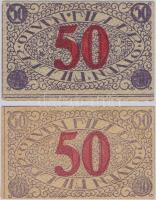 Pécs 1919. 50f házipénztár-pénztárjegy (2x) T:III