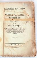 Kováts Mátyás: Barátságos értékezés A' Vallási Egyesűlés Ideájának szerzőjével írta - - Pesten,...