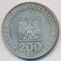 Lengyelország 1974. 200ZL Ag "A Lengyel Népköztársaság 30. évfordulója" T:2 Poland 1974. 200 Zlotych Ag "30th Anniversary - Polish Peoples Republic" C:XF Krause Y#72