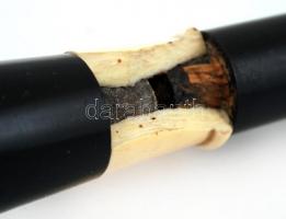 Antik, fából készült karmesteri pálca, rajta ezüst (Ag.) koronás "SM" vagy "MS" ...