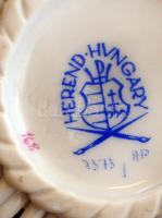 Herendi Apponyi mintás áttört kosárka, kézzel festett, jelzett, hibátlan, d:9 cm