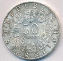 Ausztria 1968. 50Sch Ag "50 éves a Köztársaság" T:2 Austria 1968. 50 Schilling Ag "50th Anniversary of the Republic" C:XF