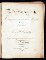 1828 L. Adam: Pianoforteschule kottafüzet + egy kicsit későbbi kotta, Rézmetszetű lapokkal, kissé megviselt / NOtes with etched pages