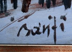 Bánfi jelzéssel:Fő tér. Olaj, farost, keretben, 17×23 cm