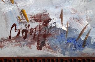 Bánfi jelzéssel: Vaddisznók. Olaj, karton, keretben, 23×32 cm