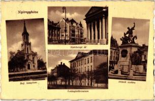 Nyíregyháza, Széchenyi út, Hősök szobra, Református templom, Leánykonviktus