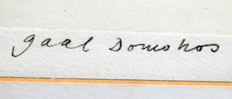 Gaál Domonkos (1940-2009): Kikötő az Alsó Duna-soron. Rézkarc, papír, jelzett, keretben, 29×39 cm