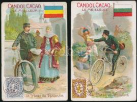 2 db litho Candol Cacao (Liebig?) kártya / 2 CAndol Cacao litho cards