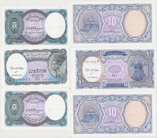 Egyiptom 10db-os bankjegy tétel: 5P (6x) + 10P (4x) T:I,I- Egypt 10pcs of uncirculated banknotes: 5 Piastres (6x) + 10 Piastres (4x) C:UNC,AU